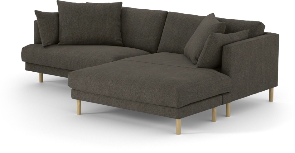 Harper - 4-sits med schäslong XL höger - Brun