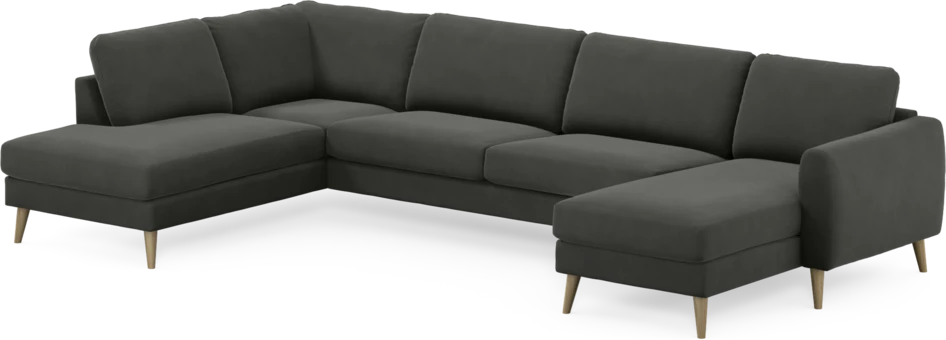 Bridge - 3-sits soffa med divan vänster och schäslong höger - Grå