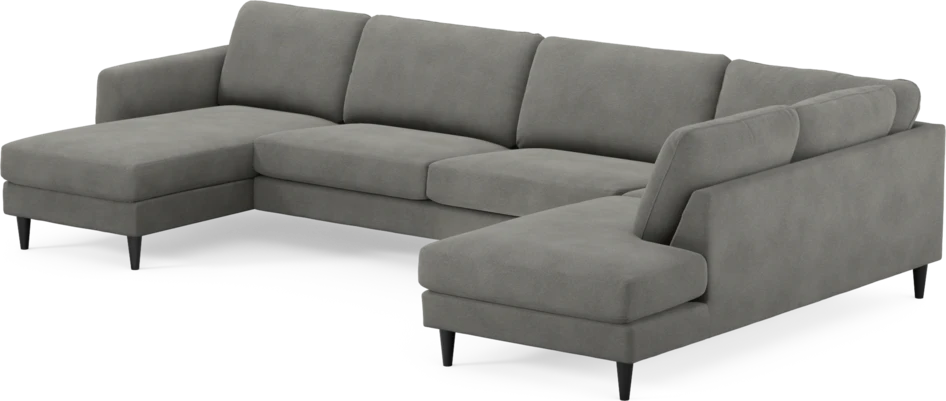 Bridge - 3-sits soffa med schäslong vänster och divan höger - Grå