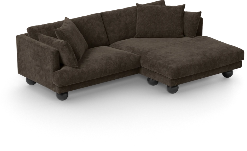 Harper - 4-sits med schäslong XL höger - Brun