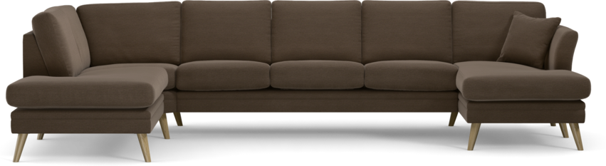 Eden - 3-sits soffa med divan vänster och schäslong höger - Brun