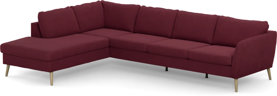 County - 3-sits soffa med divan vänster - Röd