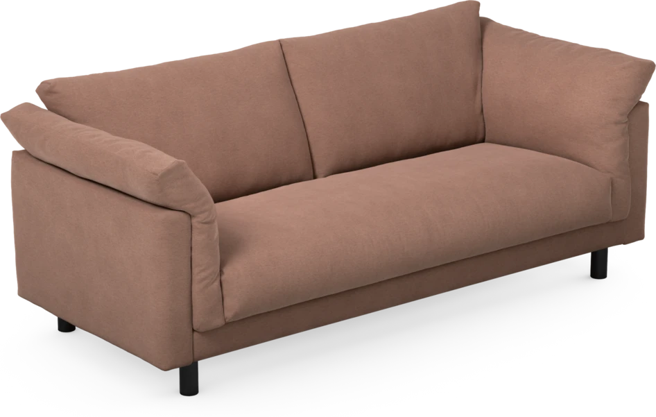 Cherrie - 2,5-sits soffa, hel dyna, fast klädsel - Rosa