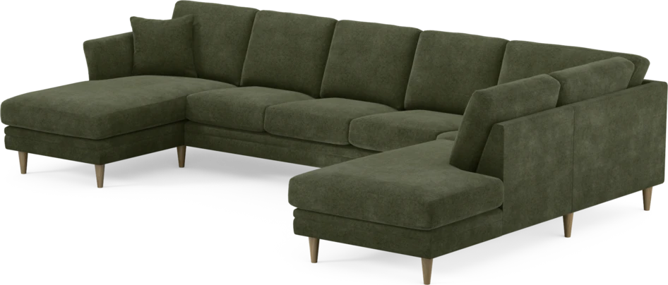Eden - 3-sits soffa med schäslong vänster och divan höger - Grön