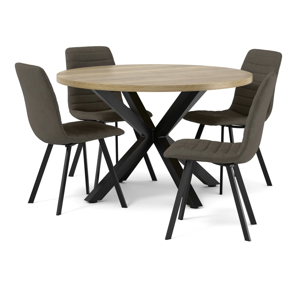 Veneto - Matgrupp med 4 stolar Santos - Beige