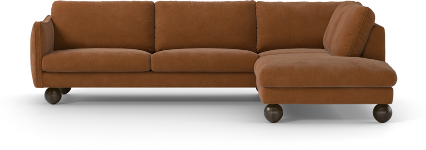 Madison Lux - 3-sits soffa med divan höger - Orange
