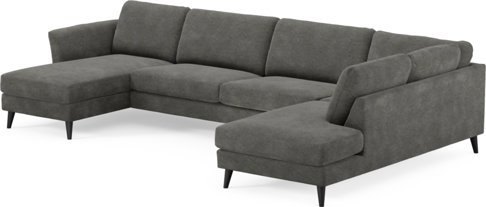 Bridge - 3-sits soffa med schäslong vänster och divan höger - Grå