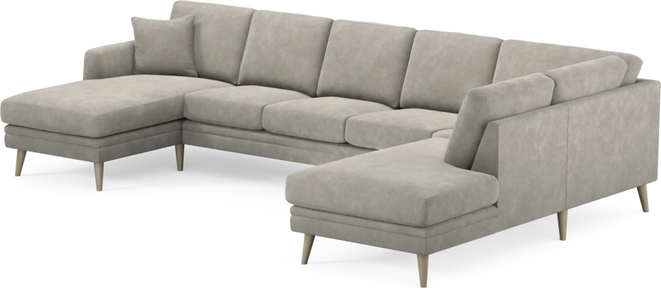 Eden - 3-sits soffa med schäslong vänster och divan höger - Grå