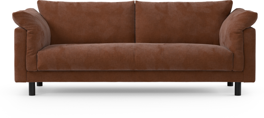 Cherrie - 3-sits soffa, hel dyna, fast klädsel - Orange