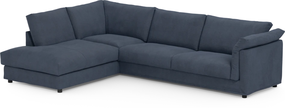 Cherrie - 3-sits soffa med divan vänster, med kappa - Blå