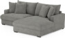 Mila - 2-sits soffa med schäslong XL höger - Grå