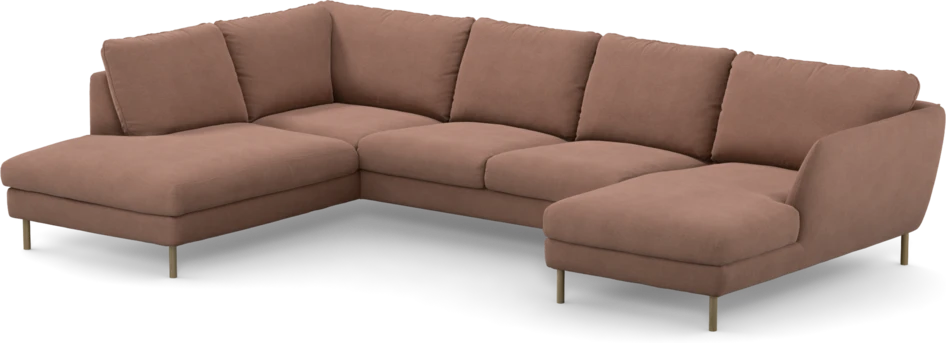 Madison - 2-sits soffa med divan vänster och schäslong höger - Rosa