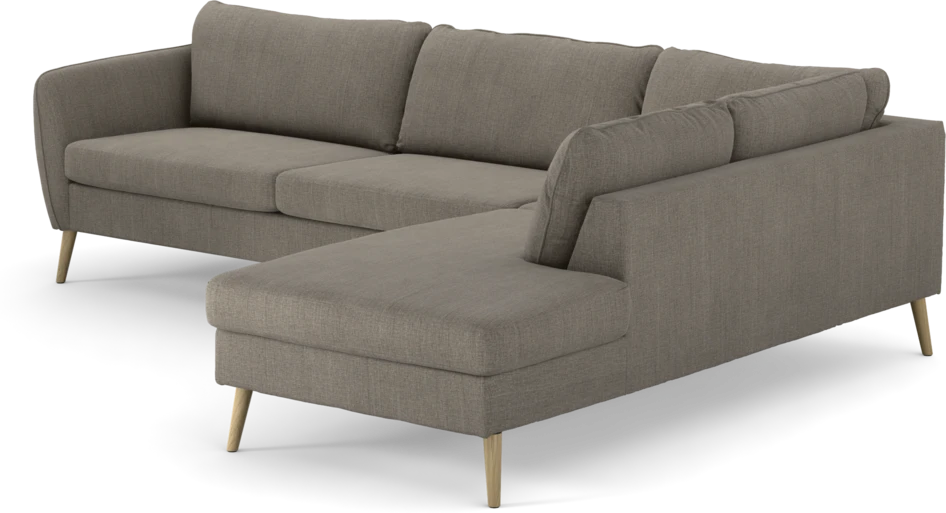 County - 2,5-sits soffa med divan höger - Brun
