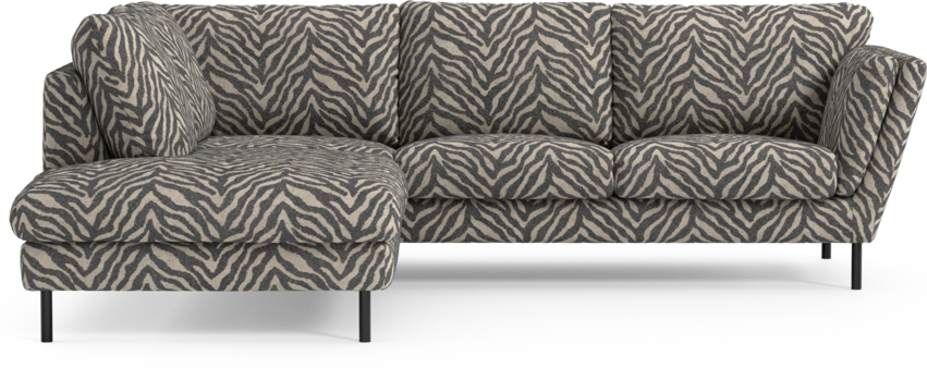 Madison Lux - 2-sits soffa med divan vänster - Svart