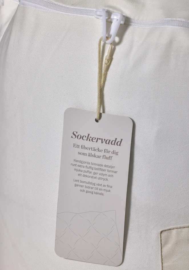 Sockervadd - Fibertäcke, 150x210 cm, medelvarm/varm - Vit