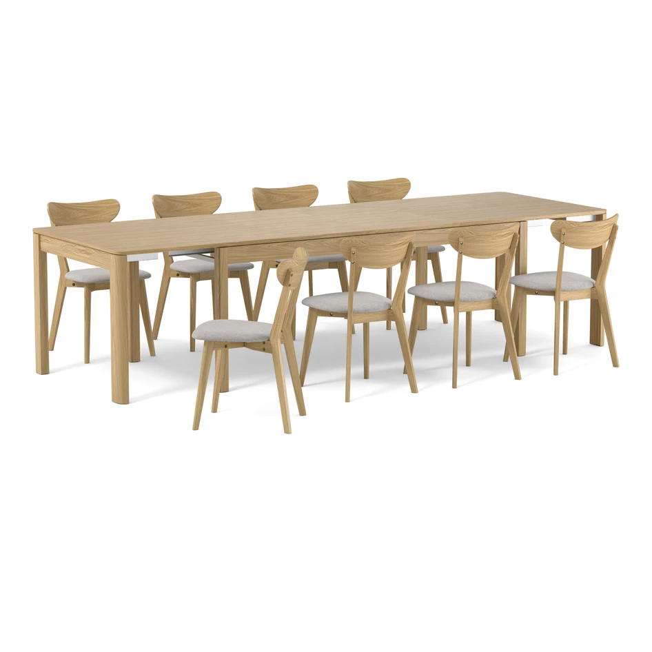Arino - Matgrupp med 8 stolar Ludvig - Beige