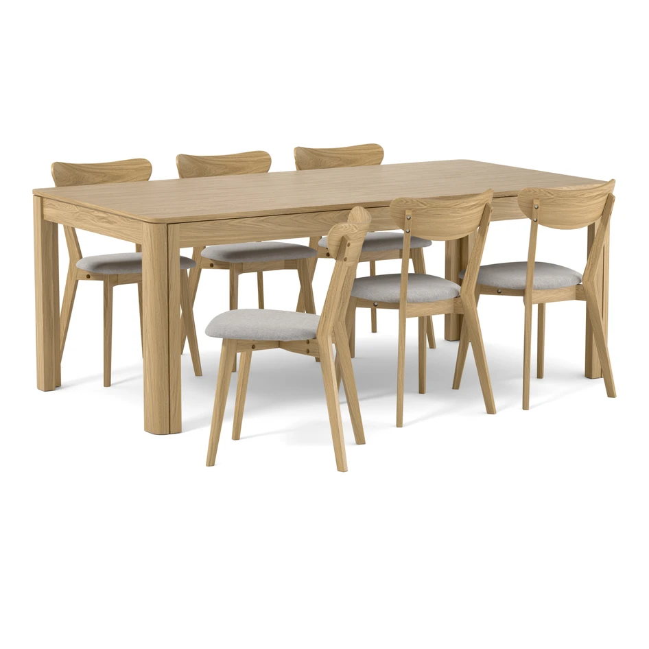 Arino - Matgrupp med 6 stolar Ludvig - Beige
