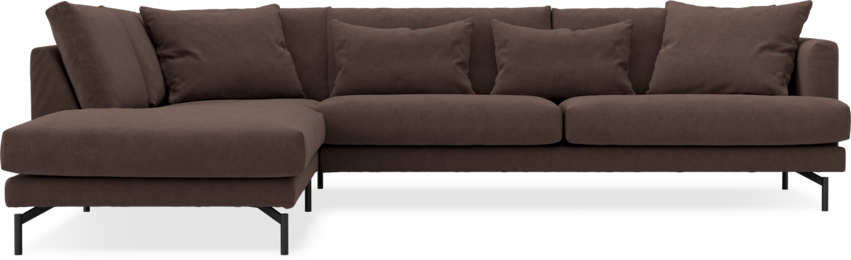Harper - 3-sits soffa med divan vänster - Brun