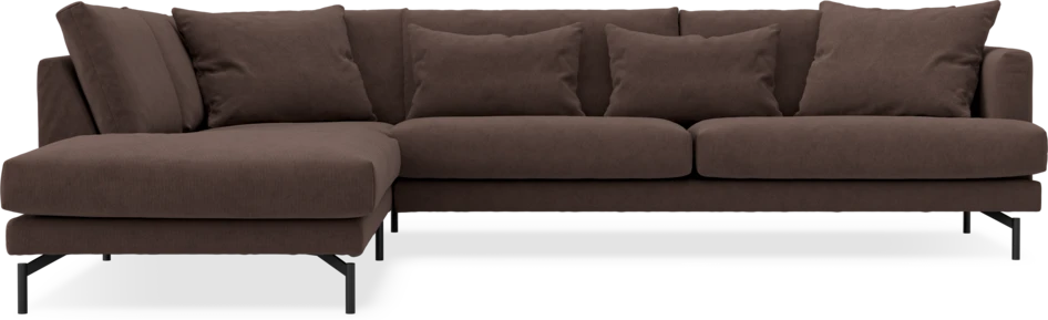 Harper - 3-sits soffa med divan vänster - Brun