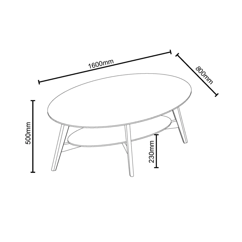 Ester - Soffbord, 160x80x50 cm - Brun