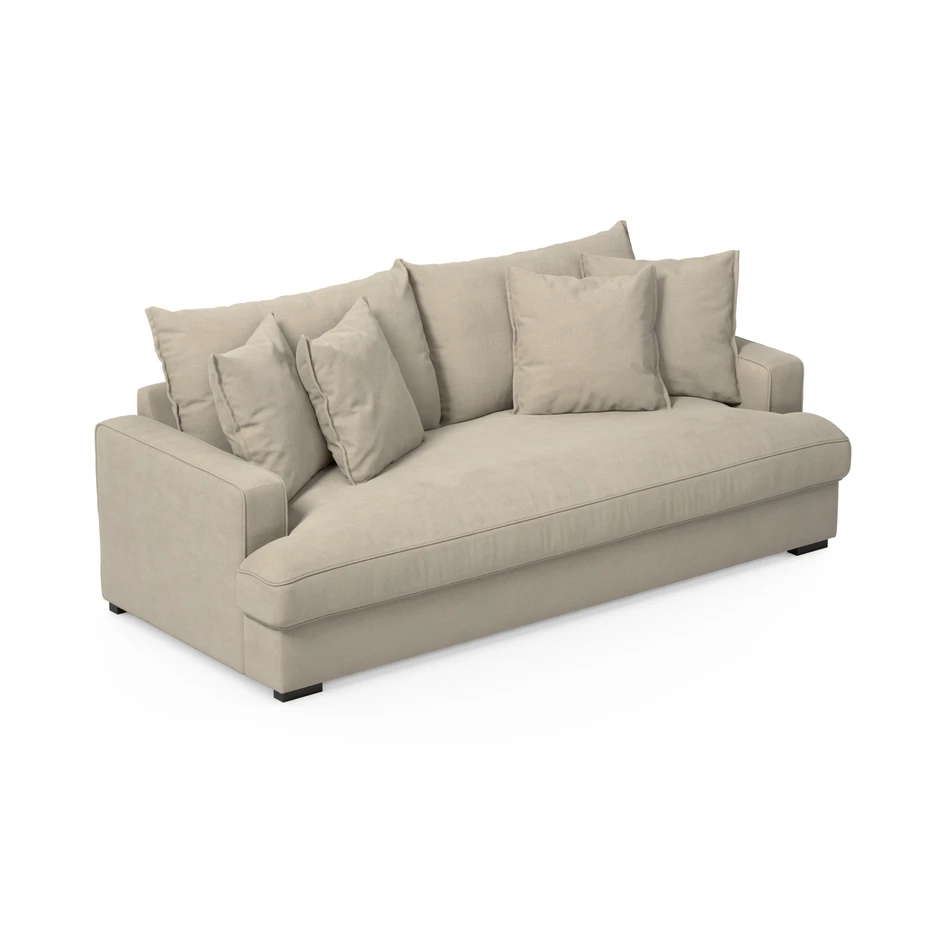 Mila - 3-sits soffa, hel dyna - Beige