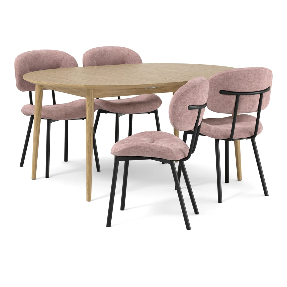 Harry - Matgrupp med 4 stolar Carol - Rosa