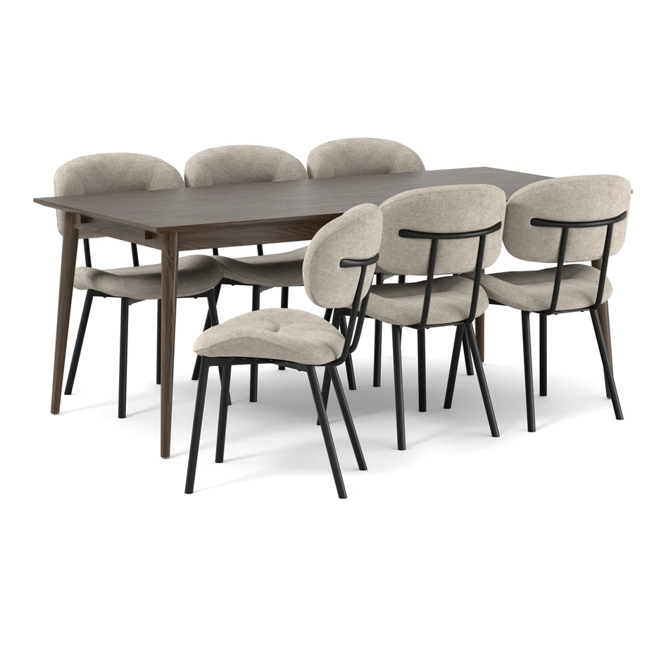 Harry - Matgrupp med 6 stolar Carol - Beige