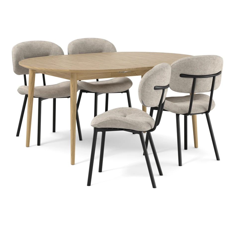 Harry - Matgrupp med 4 stolar Carol - Beige
