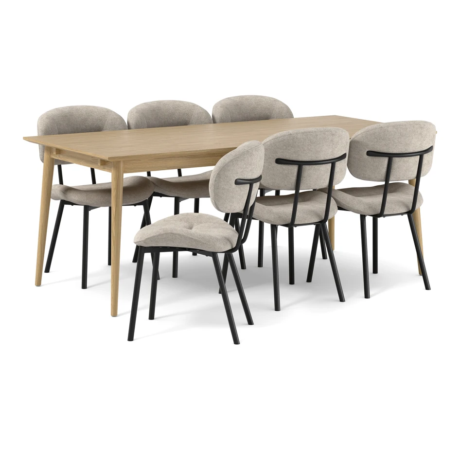 Harry - Matgrupp med 6 stolar Carol - Beige