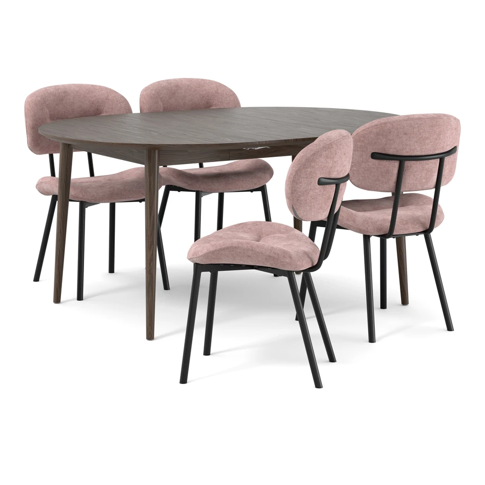 Harry - Matgrupp med 4 stolar Carol - Rosa