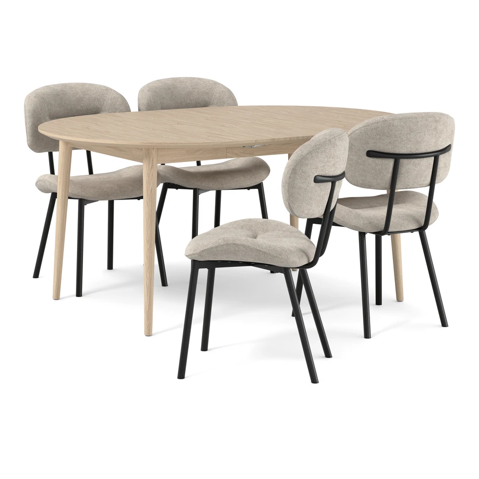 Harry - Matgrupp med 4 stolar Carol - Beige