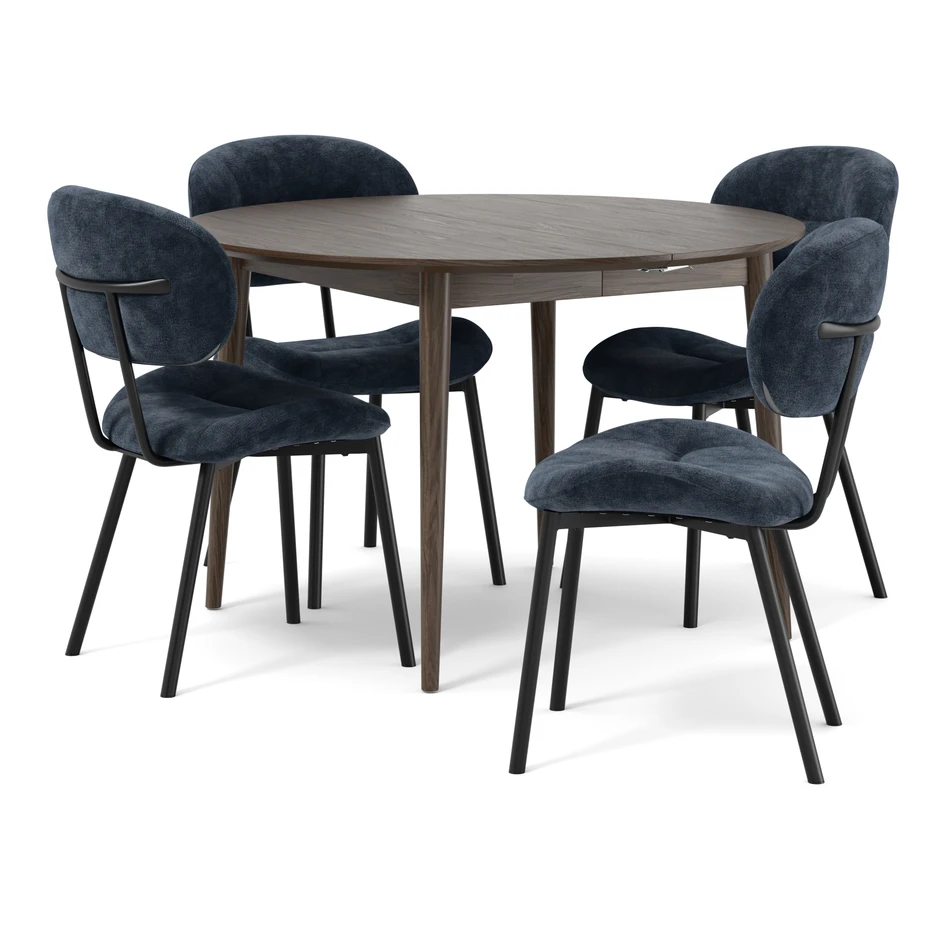 Harry - Matgrupp med 4 stolar Carol - Blå