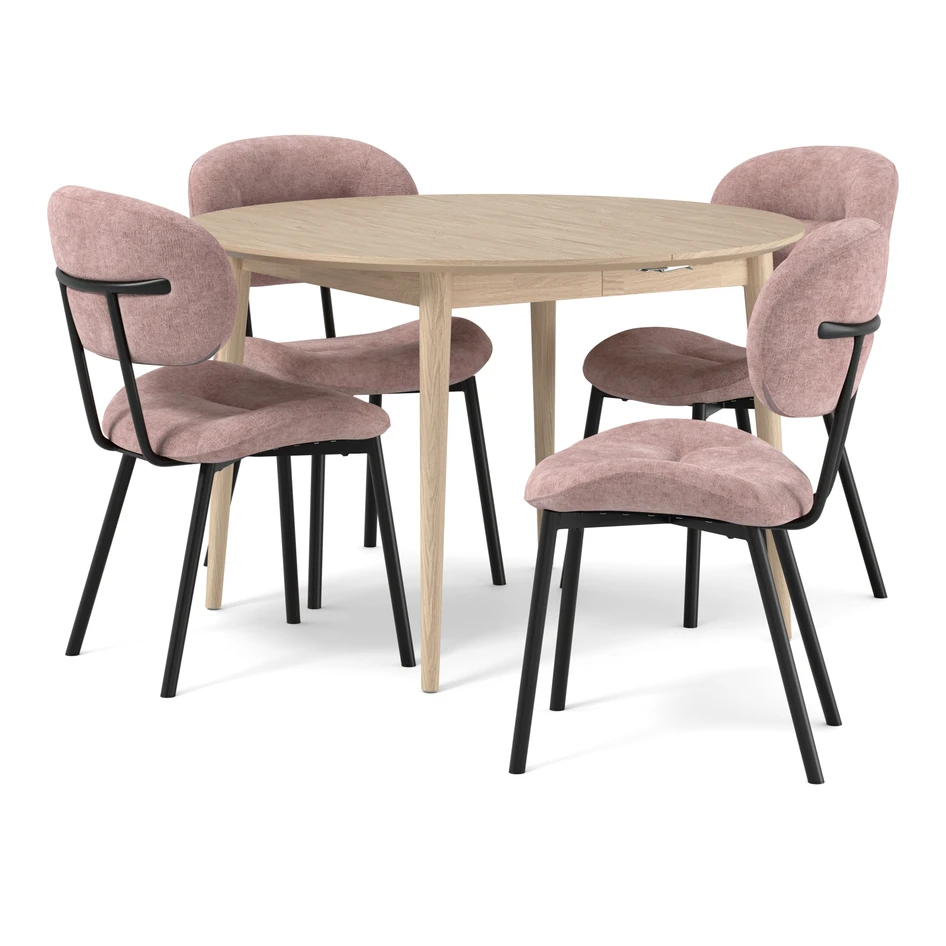 Harry - Matgrupp med 4 stolar Carol - Rosa