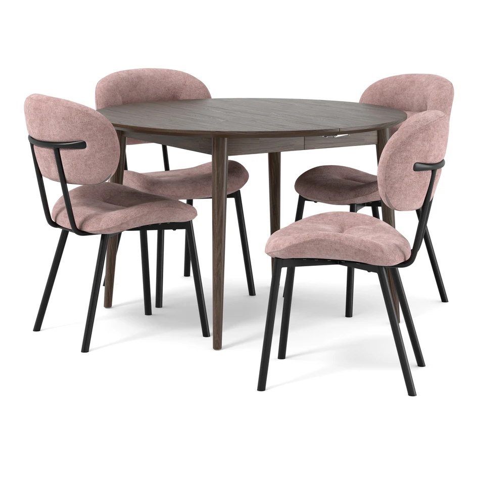 Harry - Matgrupp med 4 stolar Carol - Rosa