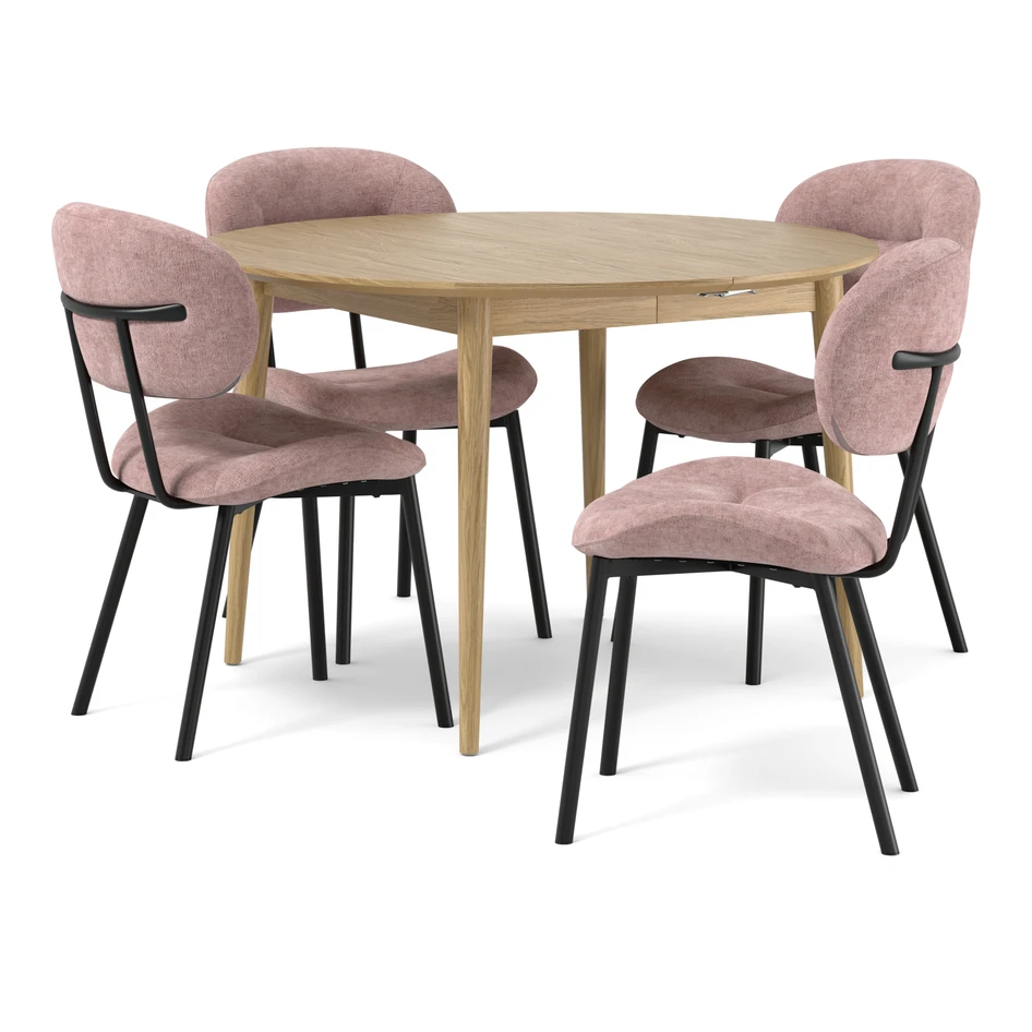 Harry - Matgrupp med 4 stolar Carol - Rosa