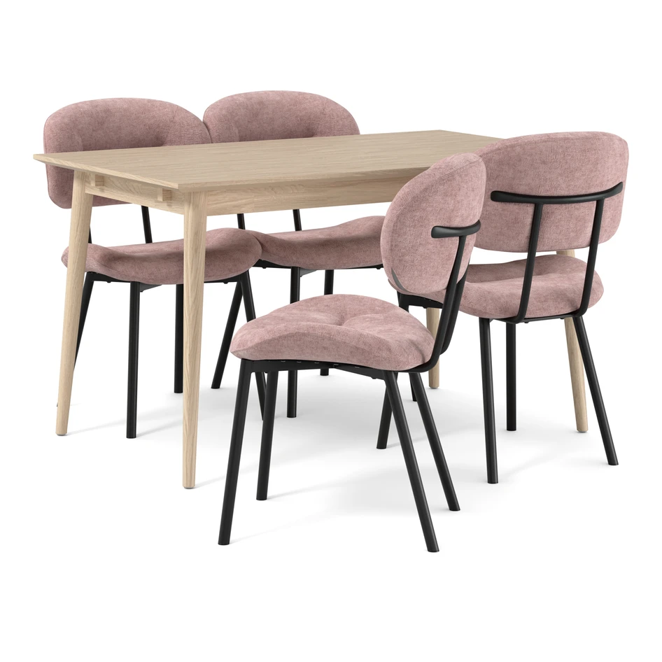 Harry - Matgrupp med 4 stolar Carol - Rosa