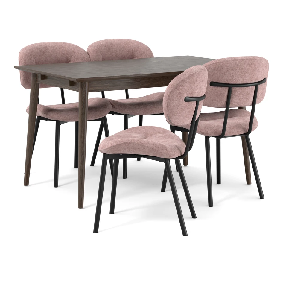 Harry - Matgrupp med 4 stolar Carol - Rosa