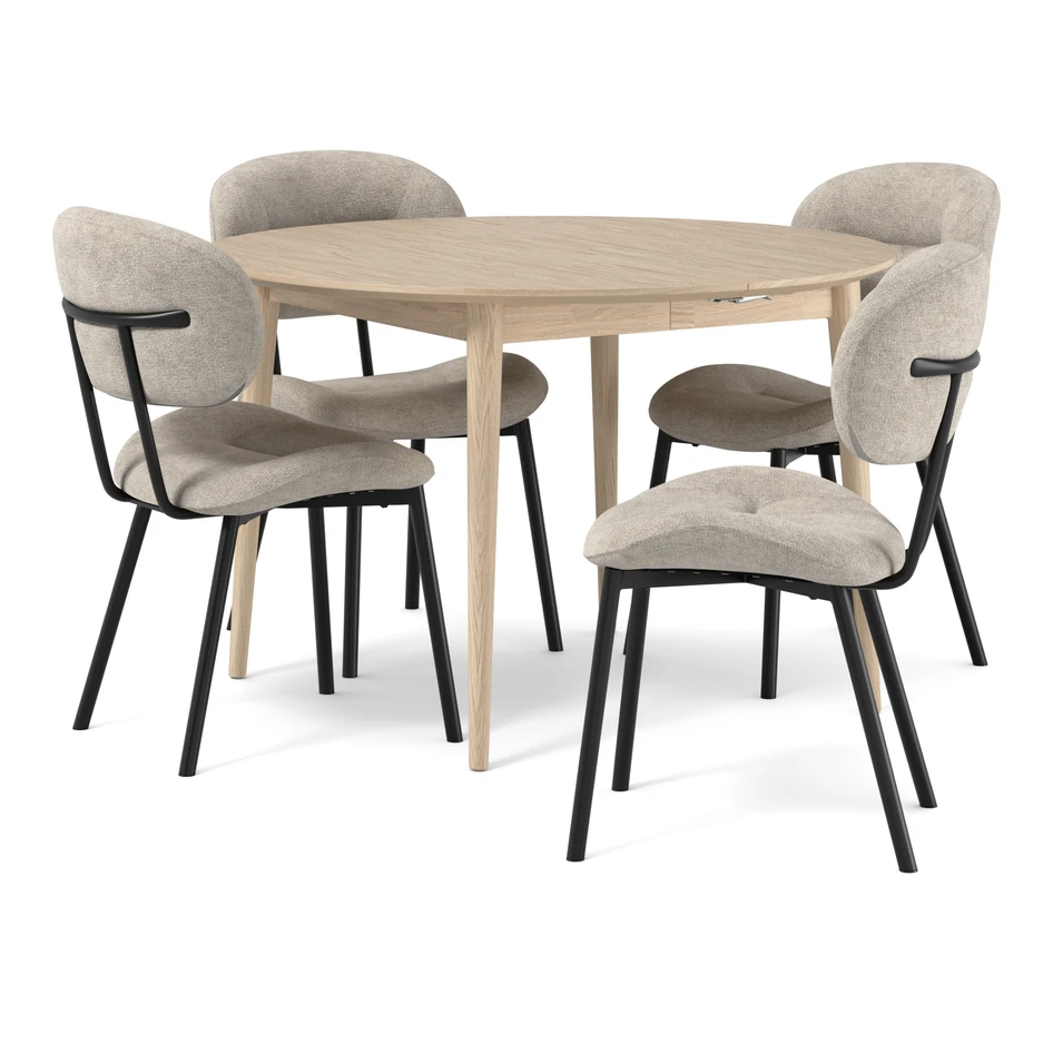 Harry - Matgrupp med 4 stolar Carol - Beige