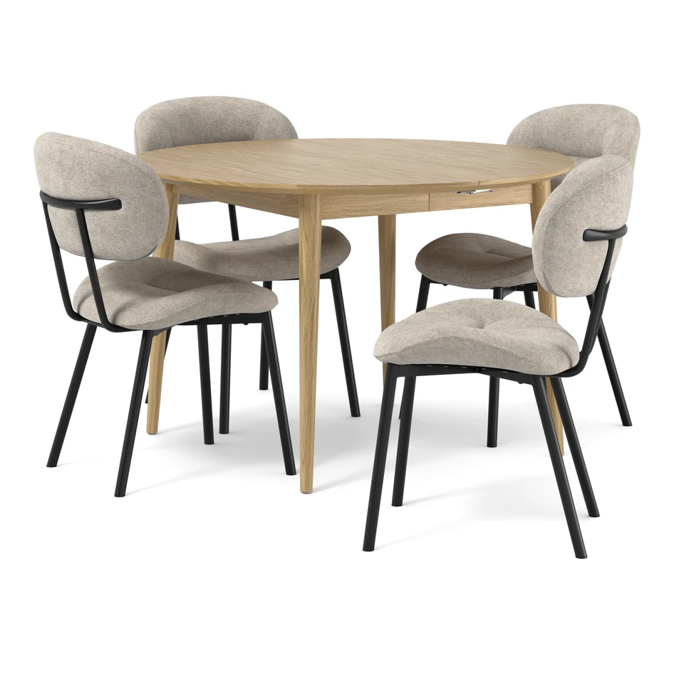 Harry - Matgrupp med 4 stolar Carol - Beige