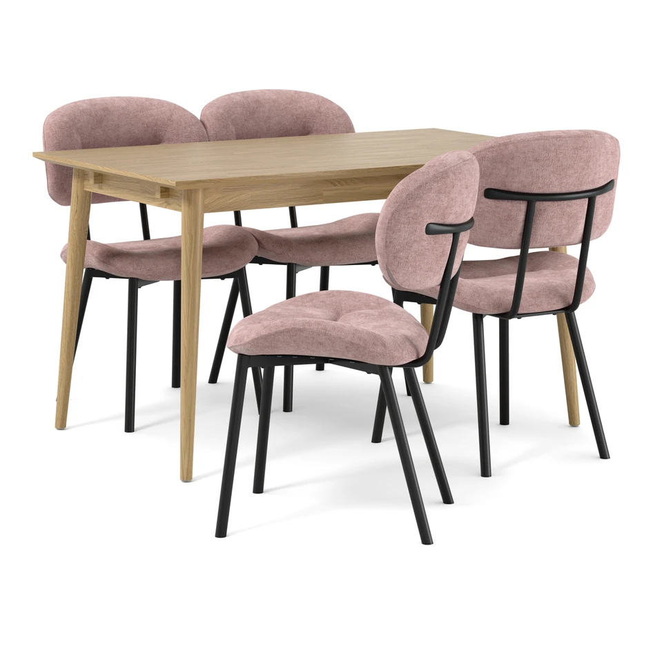 Harry - Matgrupp med 4 stolar Carol - Rosa