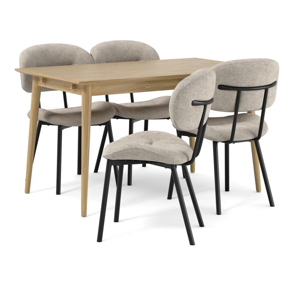 Harry - Matgrupp med 4 stolar Carol - Beige