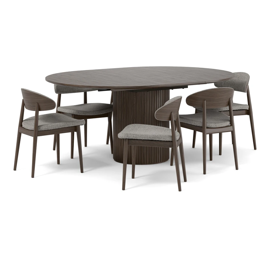 Astrid - Matgrupp med 6 stolar Canape - Brun