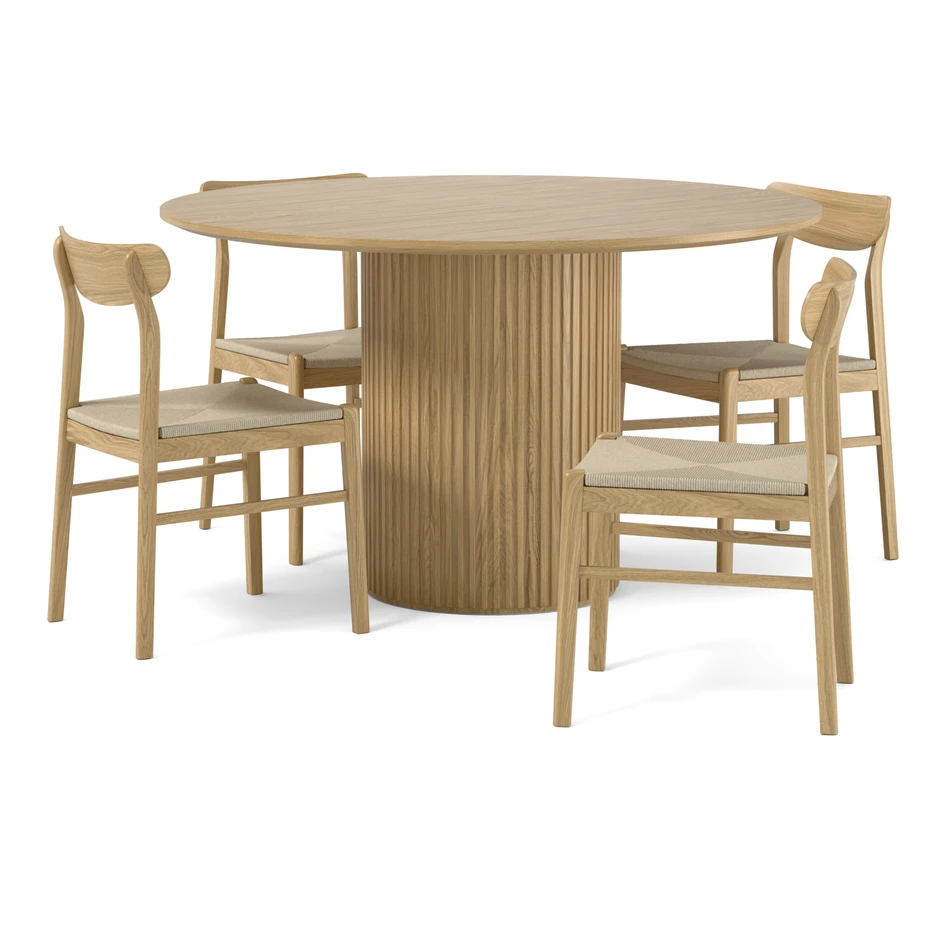 Astrid - Matgrupp med 4 stolar Ida - Beige