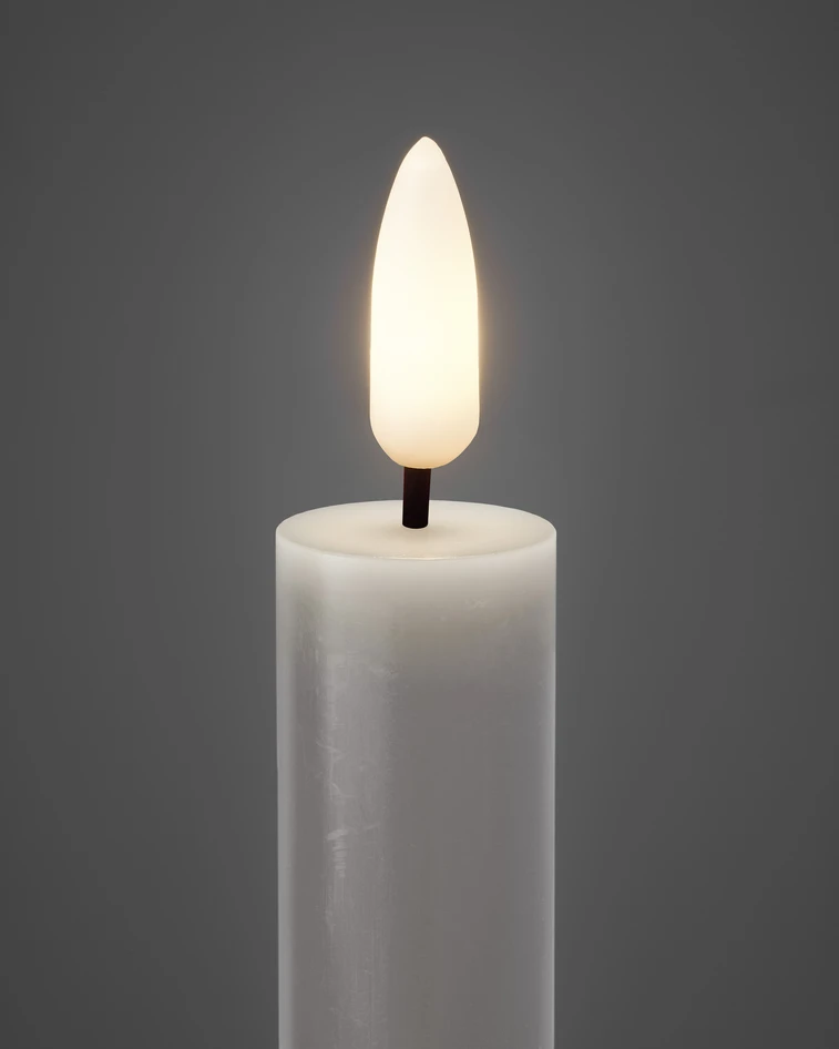 Skimra - LED-ljus, 2-pack, H37,5 Ø2,4 cm, exkl batteri 2xAAA, timerfunktion - Grå