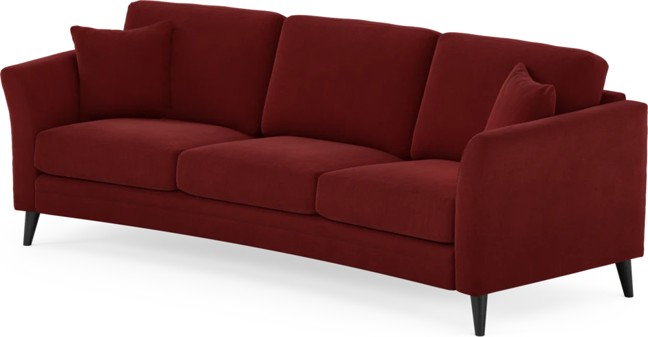 Eden - 3-sits soffa svängd - Röd