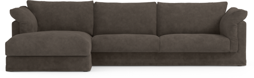 Cherrie Klädsel - Klädsel till 3-sits soffa med schäslong vänster - Brun