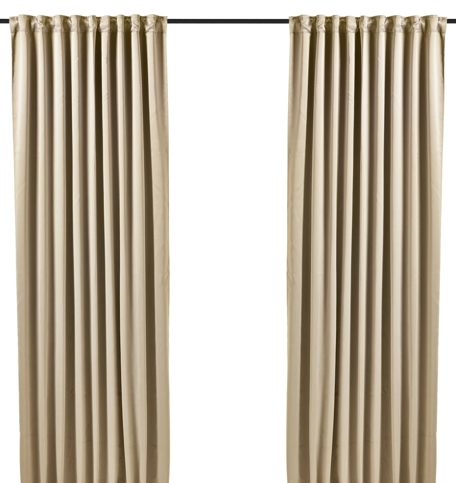 Shade - Rumsförmörkande gardin, 2-pack, 140x250 cm. - Beige
