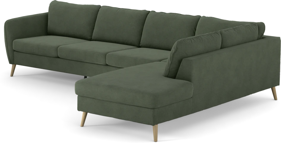 County - 3-sits soffa med divan höger - Grön