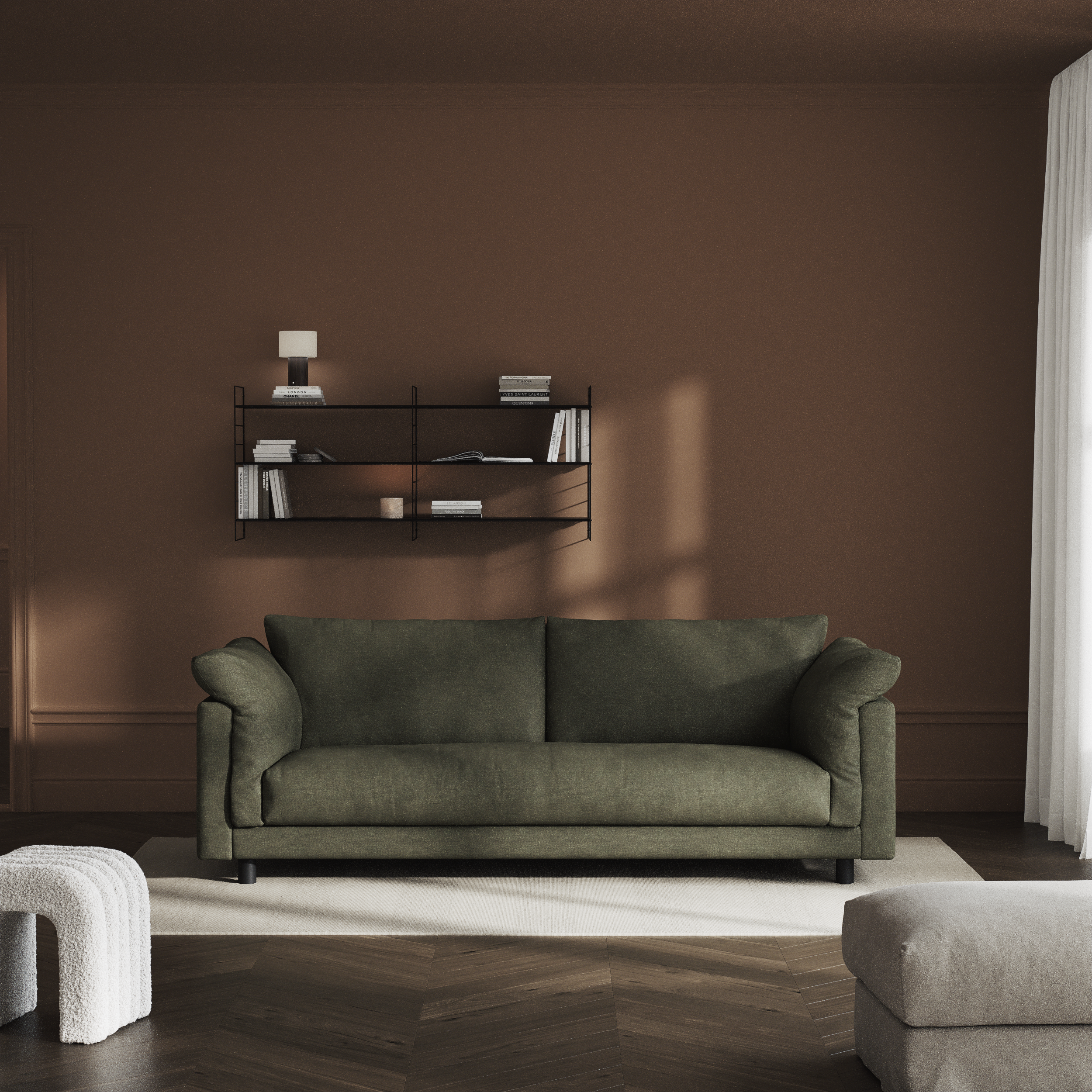 Cherrie - 3-sits soffa, hel dyna, fast klädsel - inspiration