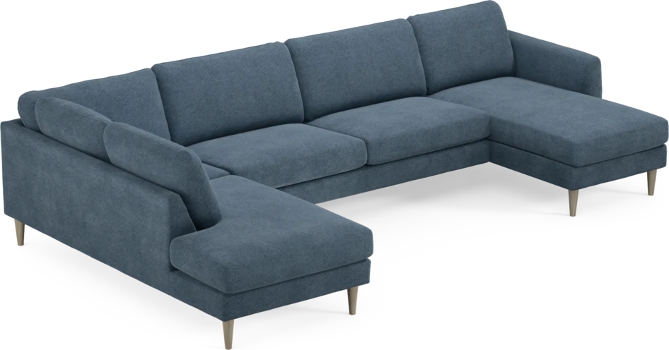Bridge - 3-sits soffa med divan vänster och schäslong höger - Blå